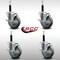 Service Caster 4'' SS Gray Poly Swivel 3/4'' Expanding Stem Caster Set with Brake, 4PK SCC-SSEX20S414-PPUB-TLB-34-4 - alternate 3